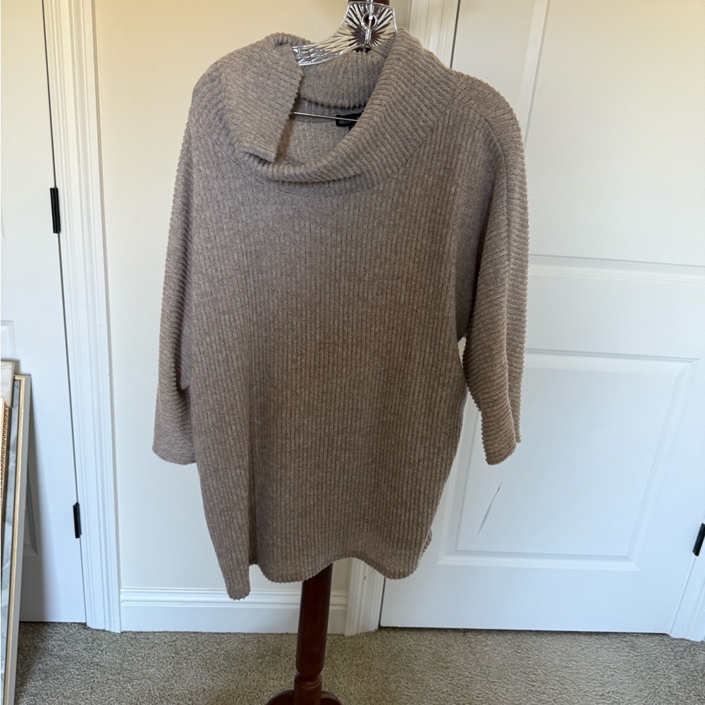 Taupe Cowl Neck Sweater